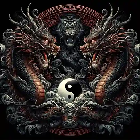 Ilustrasi naga & yin-yang sebagai banner BOTJP45